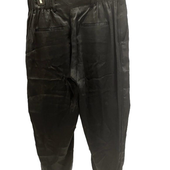 CAMI NYC Alex Crop SILK Blend PANTS Size small Black Belted Elastic Waist - Picture 6 of 6